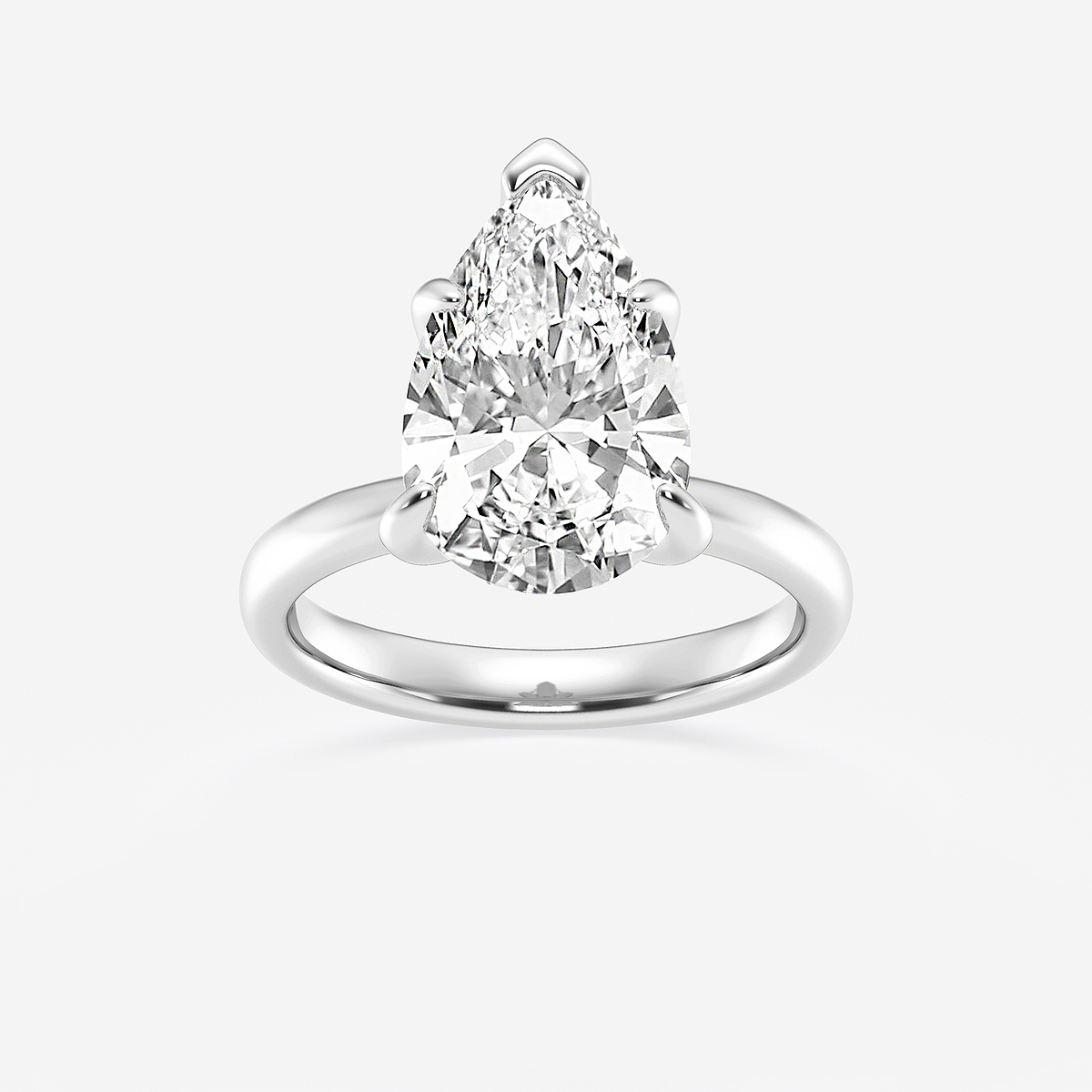 4 ctw Pear Lab Grown Diamond Petite Solitaire Engagement Ring