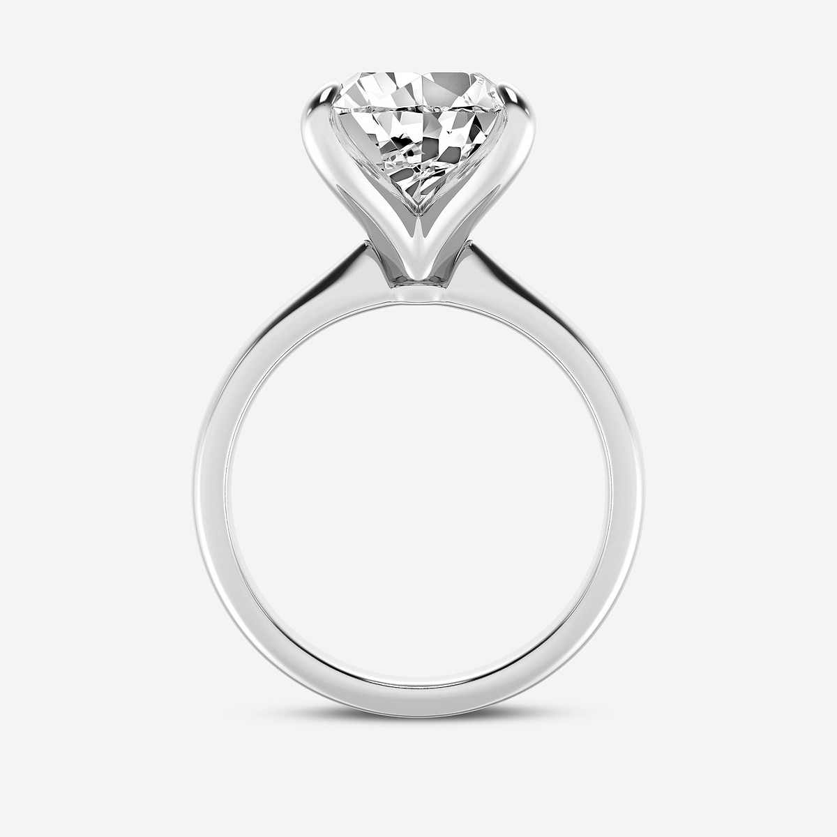 Additional Image 1 for  4 ctw Pear Lab Grown Diamond Petite Solitaire Engagement Ring