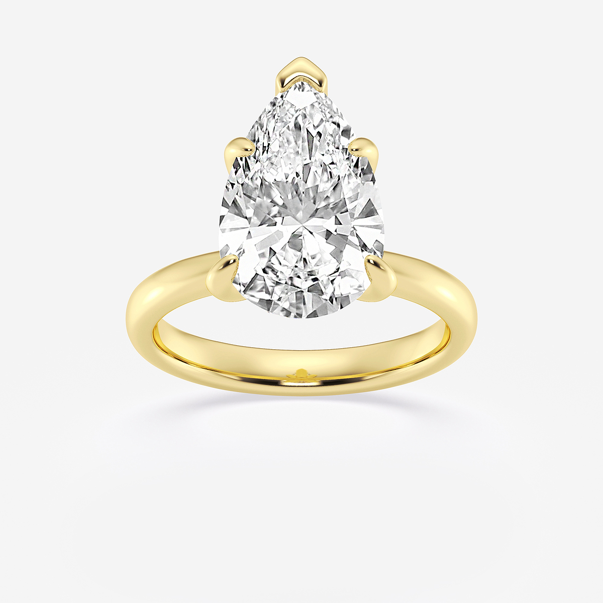 4 ctw Pear Lab Grown Diamond Petite Solitaire Engagement Ring