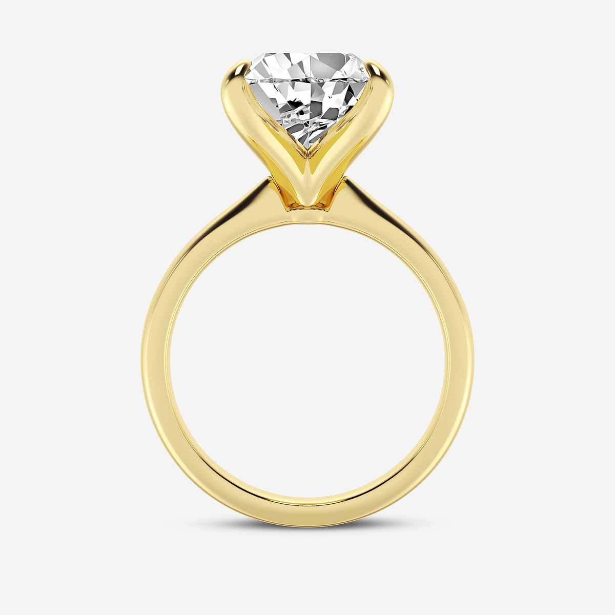 Additional Image 1 for  4 ctw Pear Lab Grown Diamond Petite Solitaire Engagement Ring