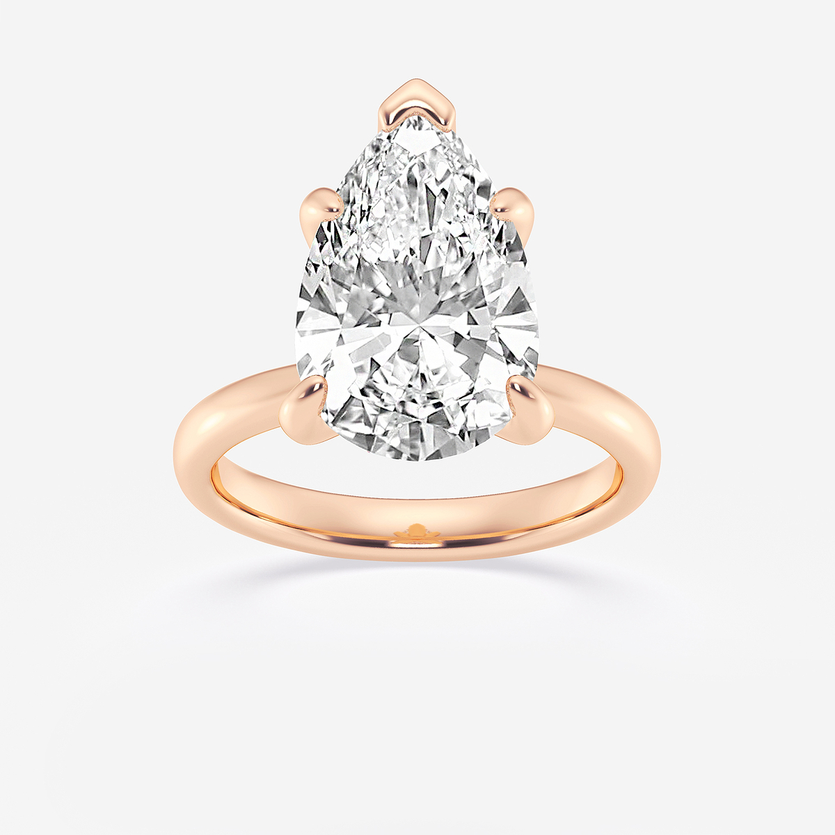 5 ctw Pear Lab Grown Diamond Petite Solitaire Engagement Ring