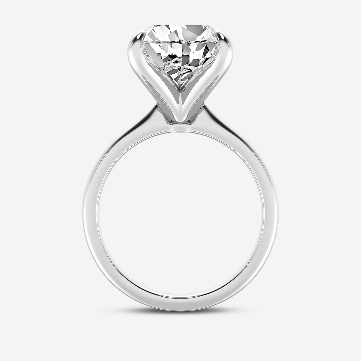 Additional Image 1 for  5 ctw Pear Lab Grown Diamond Petite Solitaire Engagement Ring