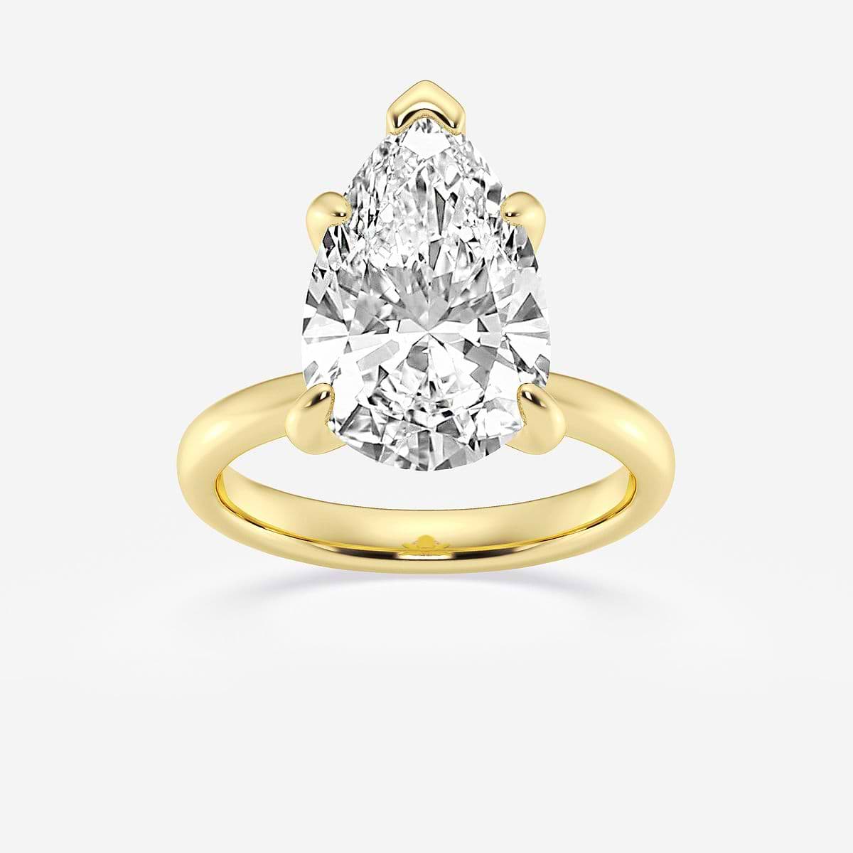 5 ctw Pear Lab Grown Diamond Petite Solitaire Engagement Ring 14K Yellow Gold, FG, VS2+