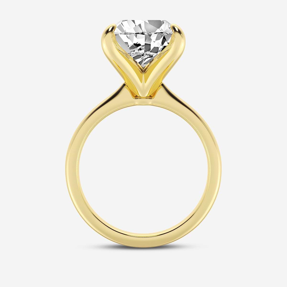 5 ctw Pear Lab Grown Diamond Petite Solitaire Engagement Ring 14K Yellow Gold, FG, VS2+