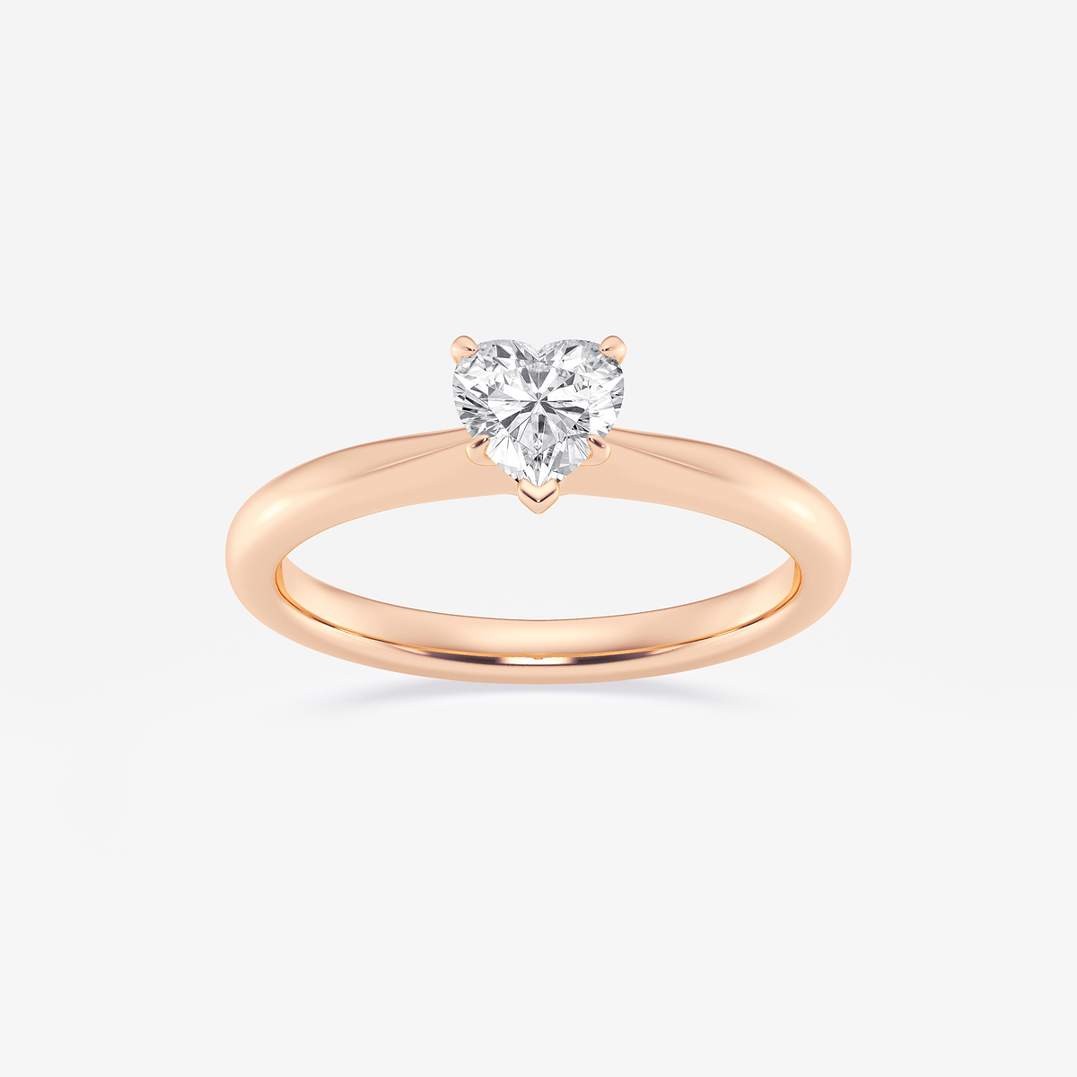 1/2 ctw Heart Lab Grown Diamond Petite Solitaire Engagement Ring