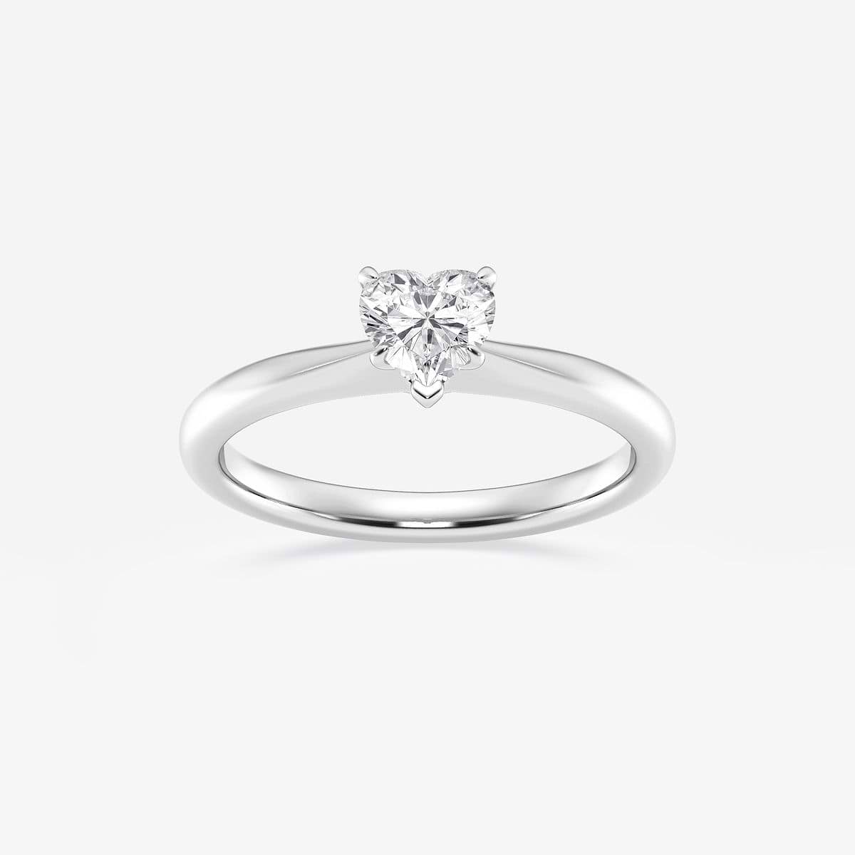 1/2 ctw Heart Lab Grown Diamond Petite Solitaire Engagement Ring