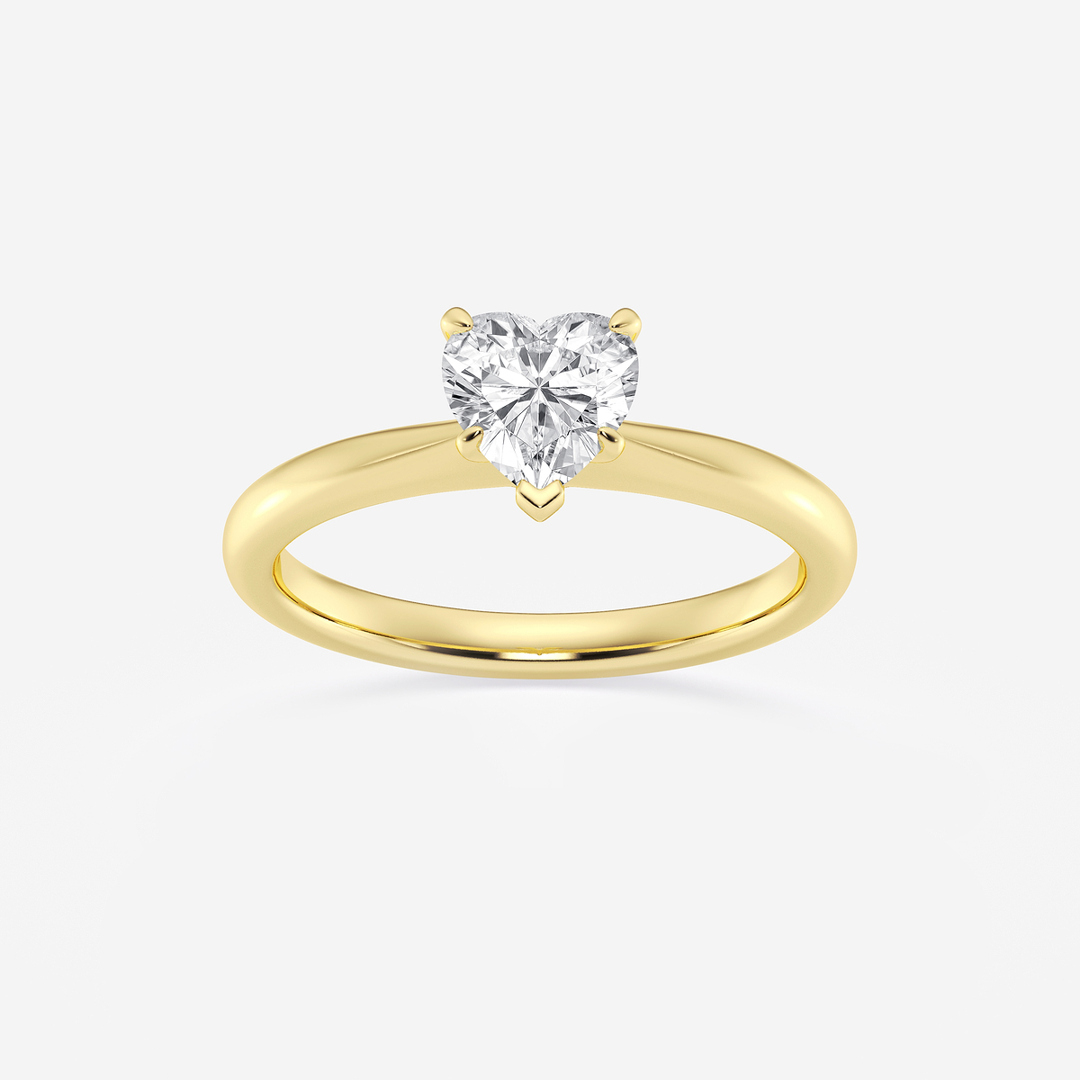 3/4 ctw Heart Lab Grown Diamond Petite Solitaire Engagement Ring