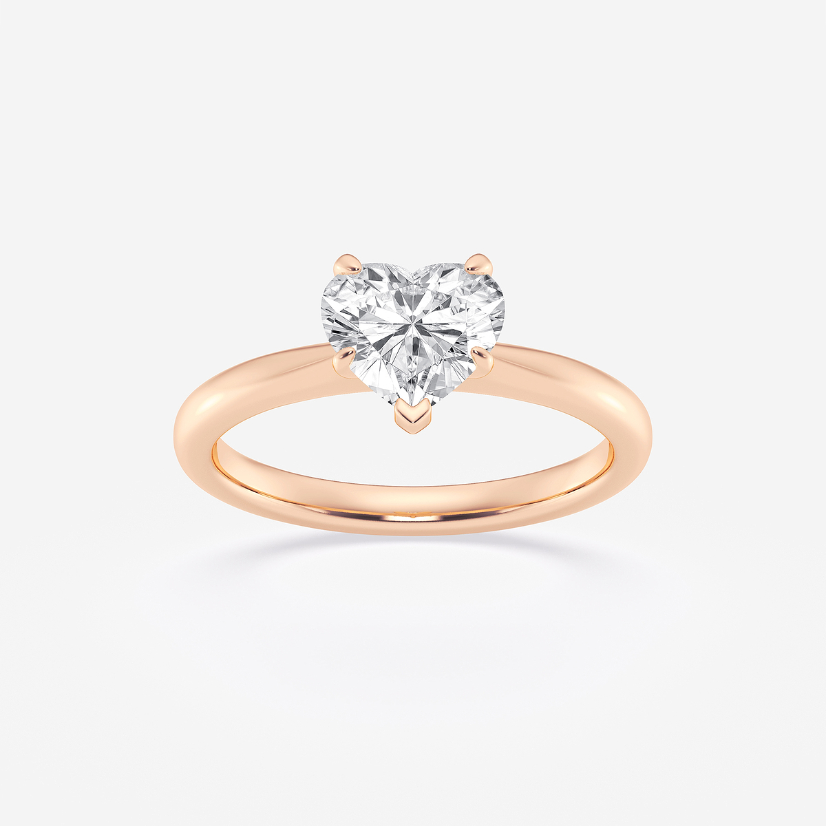 1 ctw Heart Lab Grown Diamond Petite Solitaire Engagement Ring