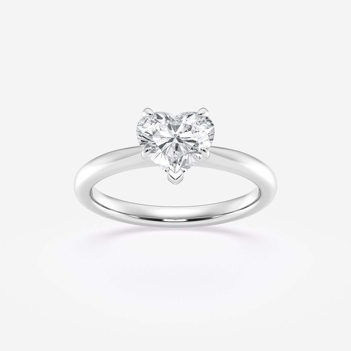 1 ctw Heart Lab Grown Diamond Petite Solitaire Engagement Ring