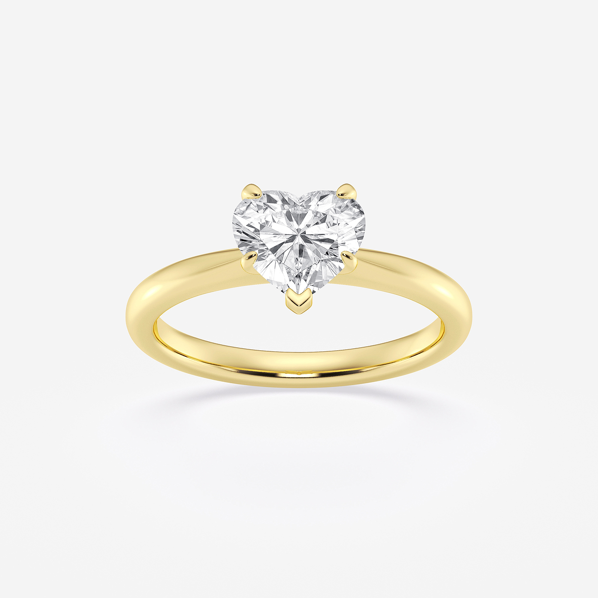 1 ctw Heart Lab Grown Diamond Petite Solitaire Engagement Ring
