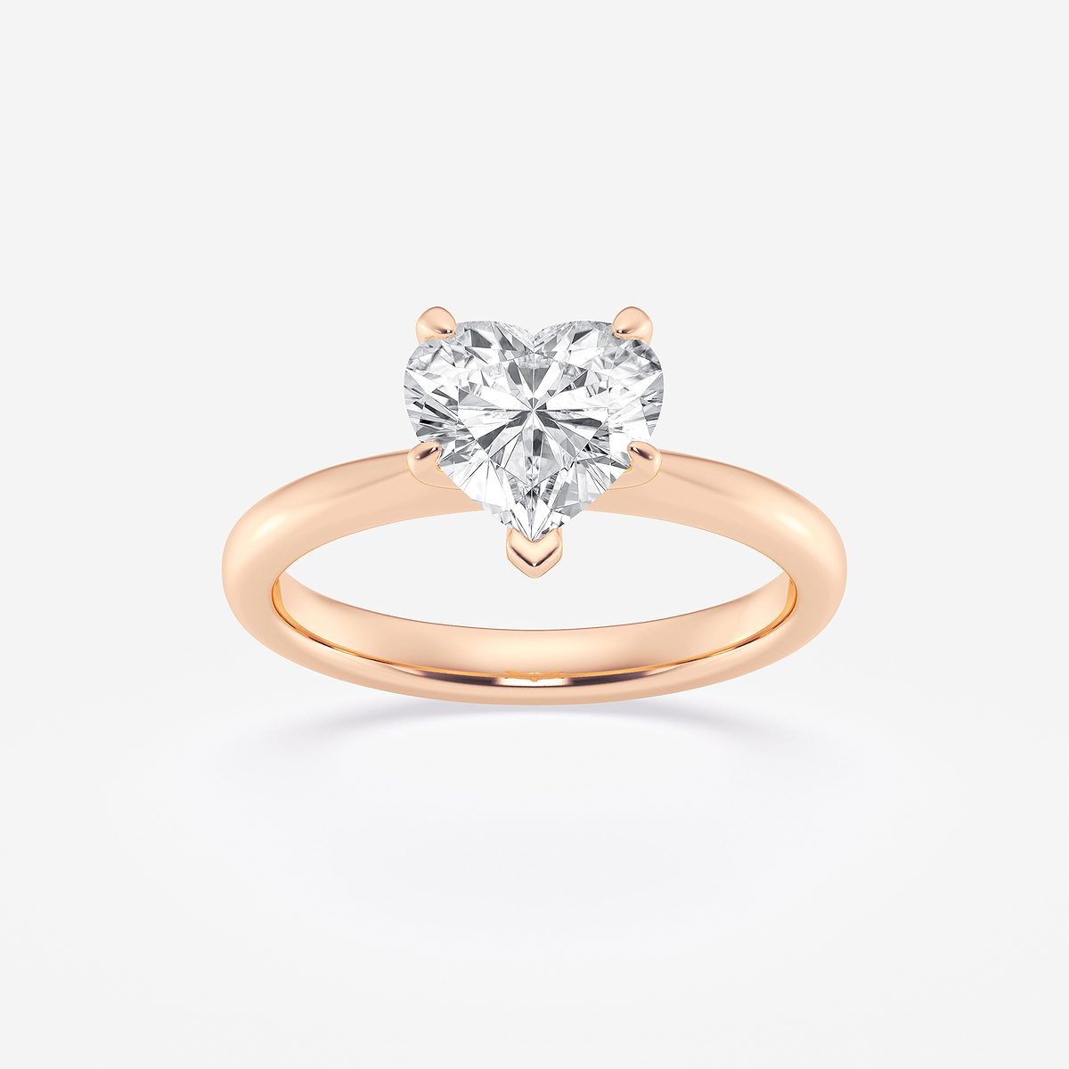 1 1/2 ctw Heart Lab Grown Diamond Petite Solitaire Engagement Ring