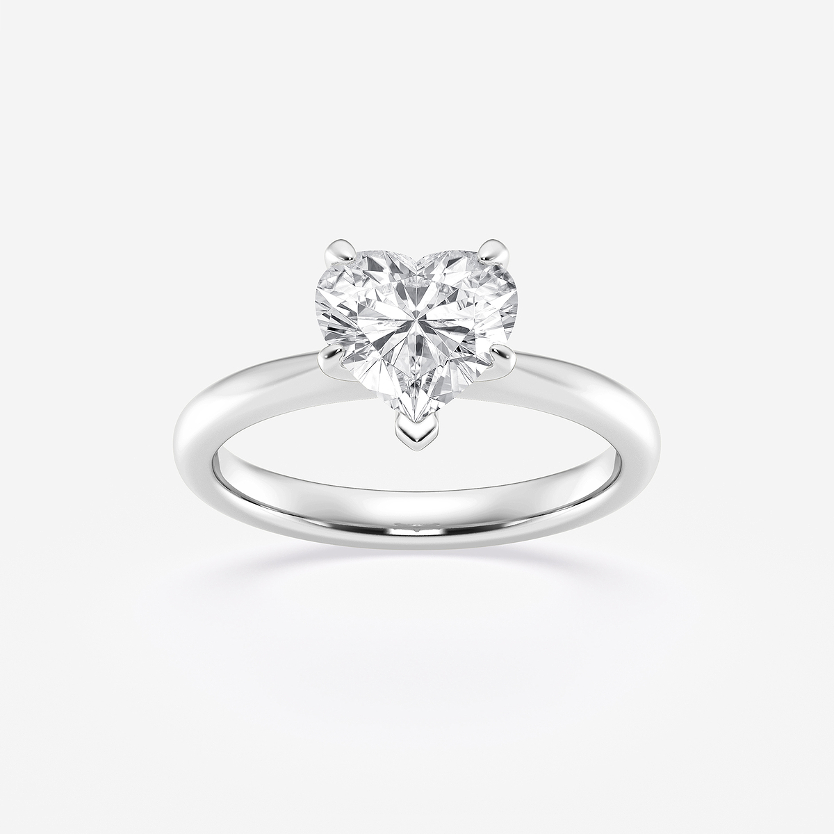 1 1/2 ctw Heart Lab Grown Diamond Petite Solitaire Engagement Ring