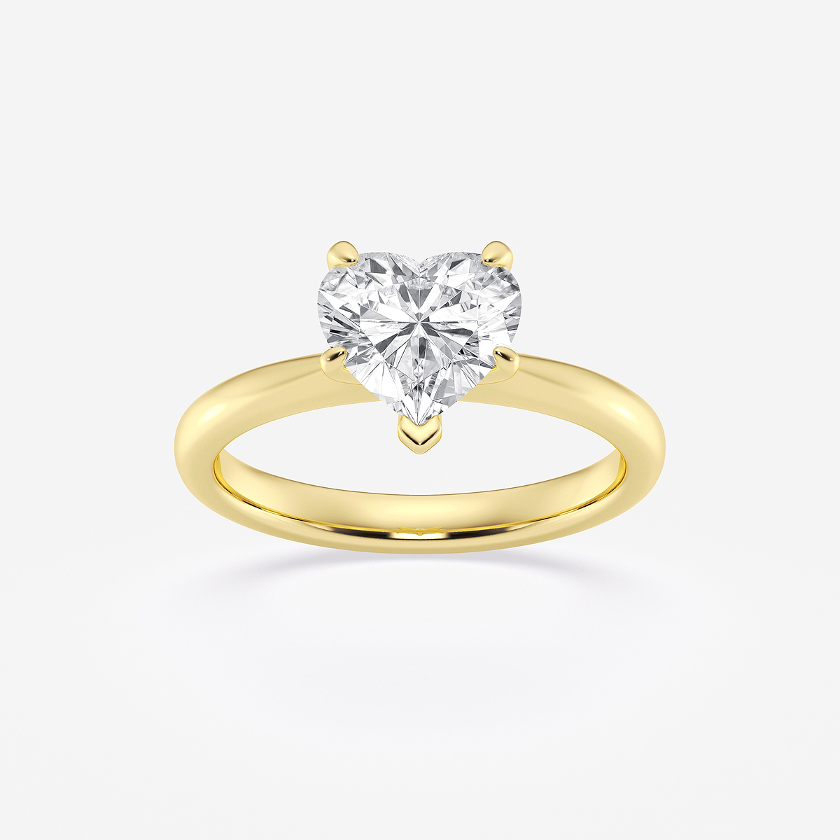 1 1/2 ctw Heart Lab Grown Diamond Petite Solitaire Engagement Ring