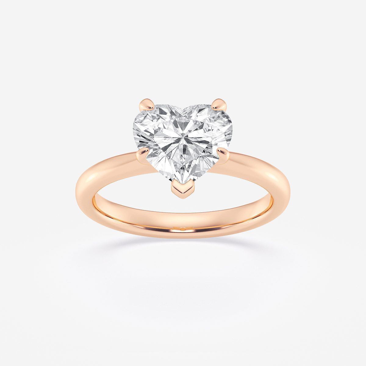 2 ctw Heart Lab Grown Diamond Petite Solitaire Engagement Ring
