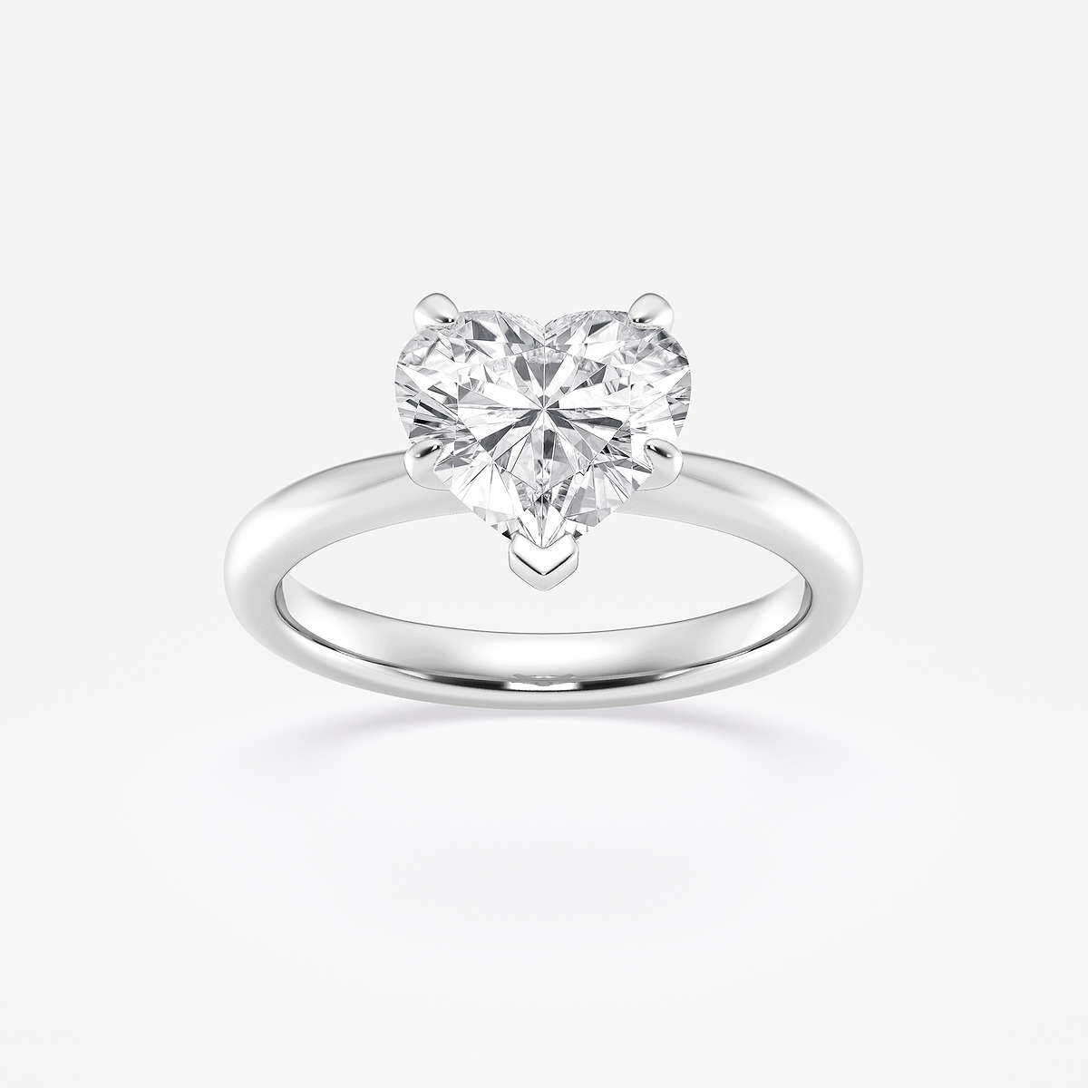 2 ctw Heart Lab Grown Diamond Petite Solitaire Engagement Ring