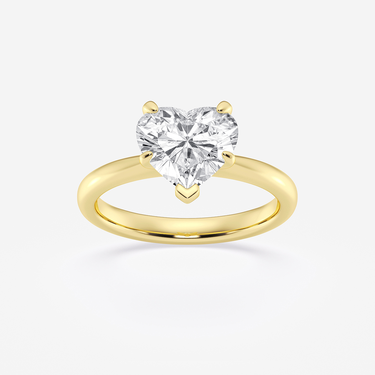 2 ctw Heart Lab Grown Diamond Petite Solitaire Engagement Ring