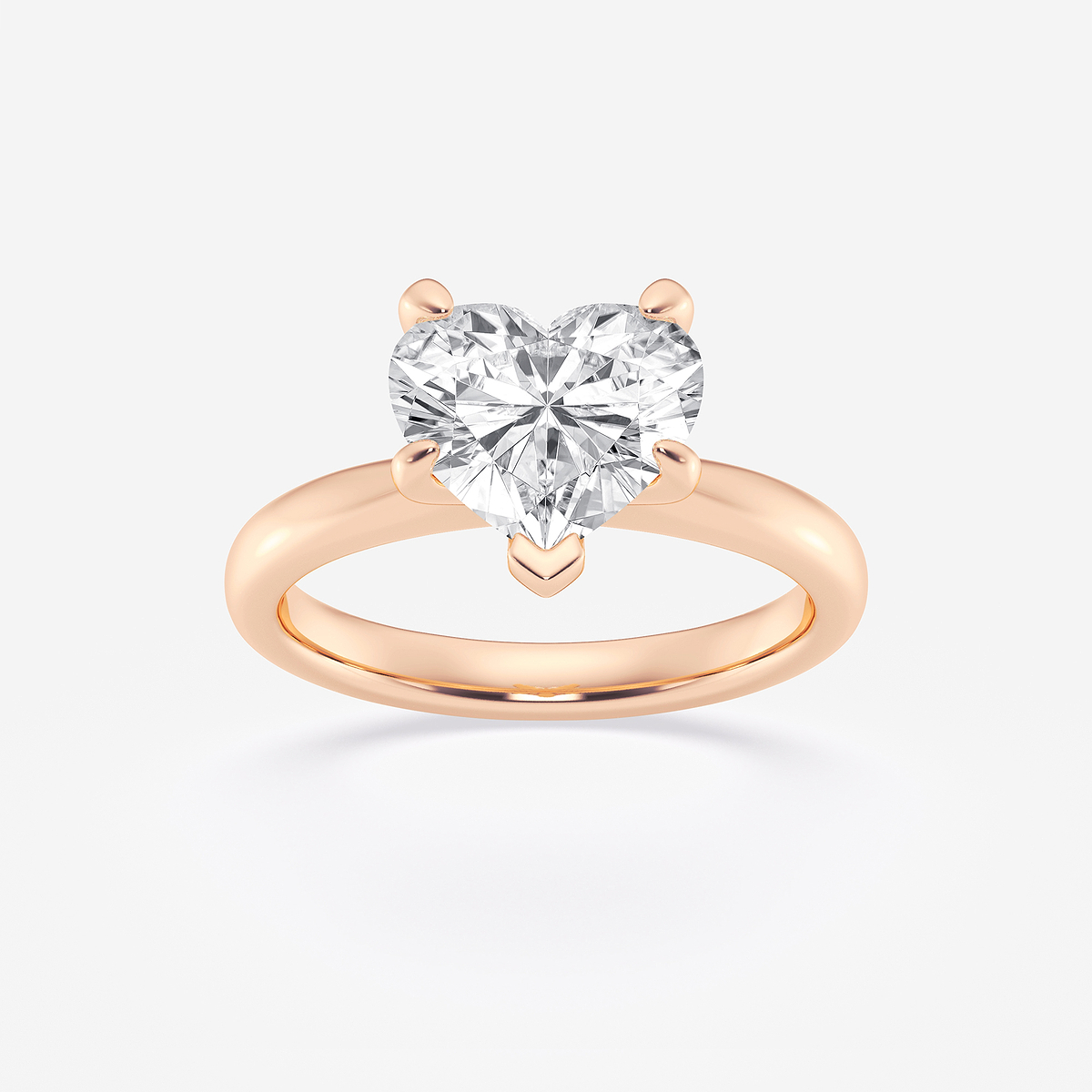 2 1/2 ctw Heart Lab Grown Diamond Petite Solitaire Engagement Ring