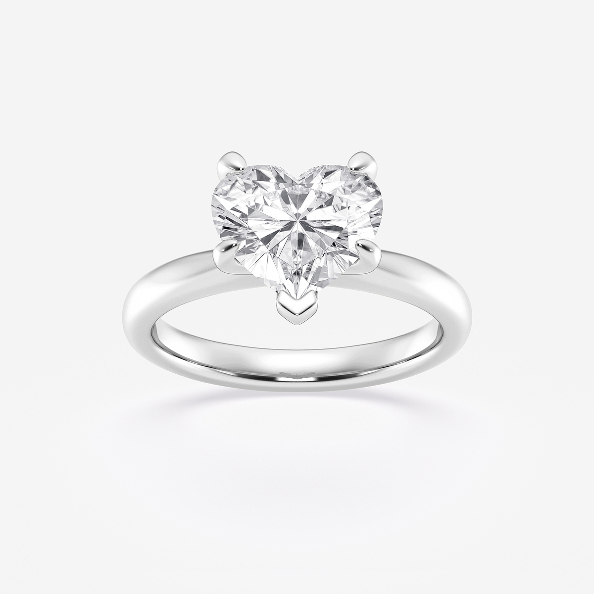 2 1/2 ctw Heart Lab Grown Diamond Petite Solitaire Engagement Ring