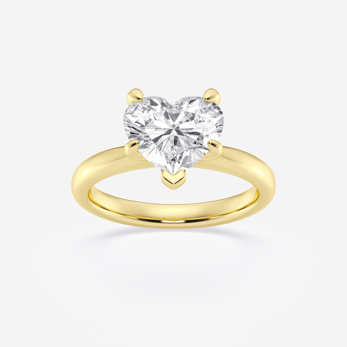 2 1/2 ctw Heart Lab Grown Diamond Petite Solitaire Engagement Ring