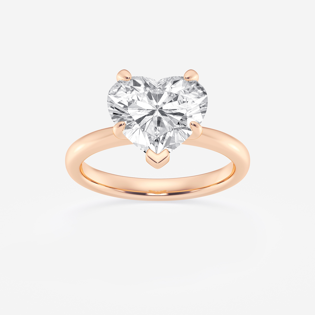 3 ctw Heart Lab Grown Diamond Petite Solitaire Engagement Ring