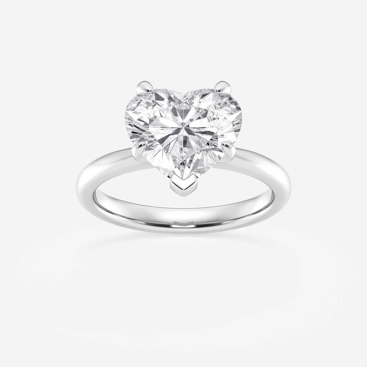 3 ctw Heart Lab Grown Diamond Petite Solitaire Engagement Ring
