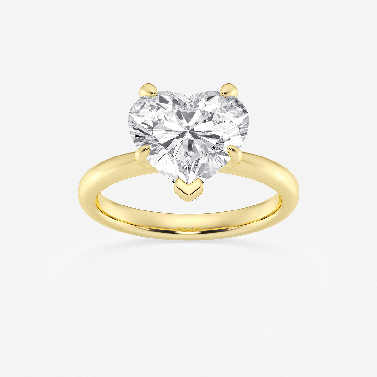 3 ctw Heart Lab Grown Diamond Petite Solitaire Engagement Ring