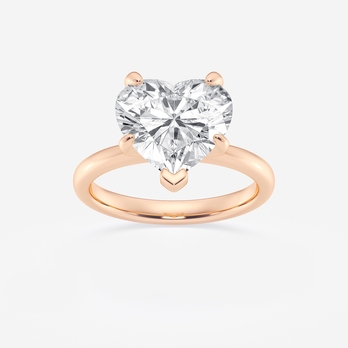 4 ctw Heart Lab Grown Diamond Petite Solitaire Engagement Ring