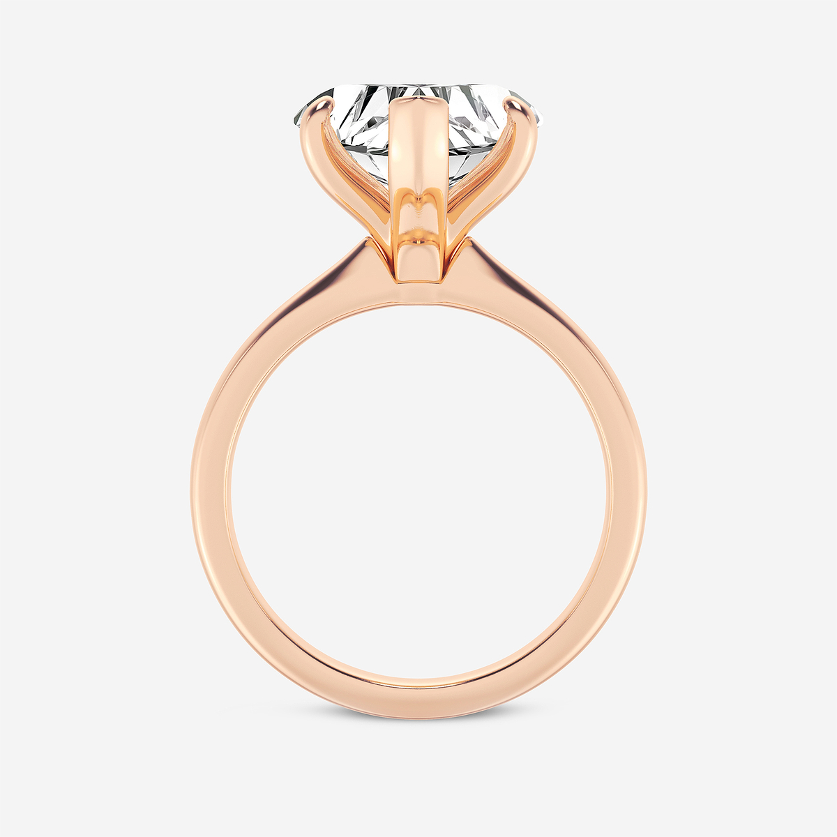 Additional Image 1 for  4 ctw Heart Lab Grown Diamond Petite Solitaire Engagement Ring