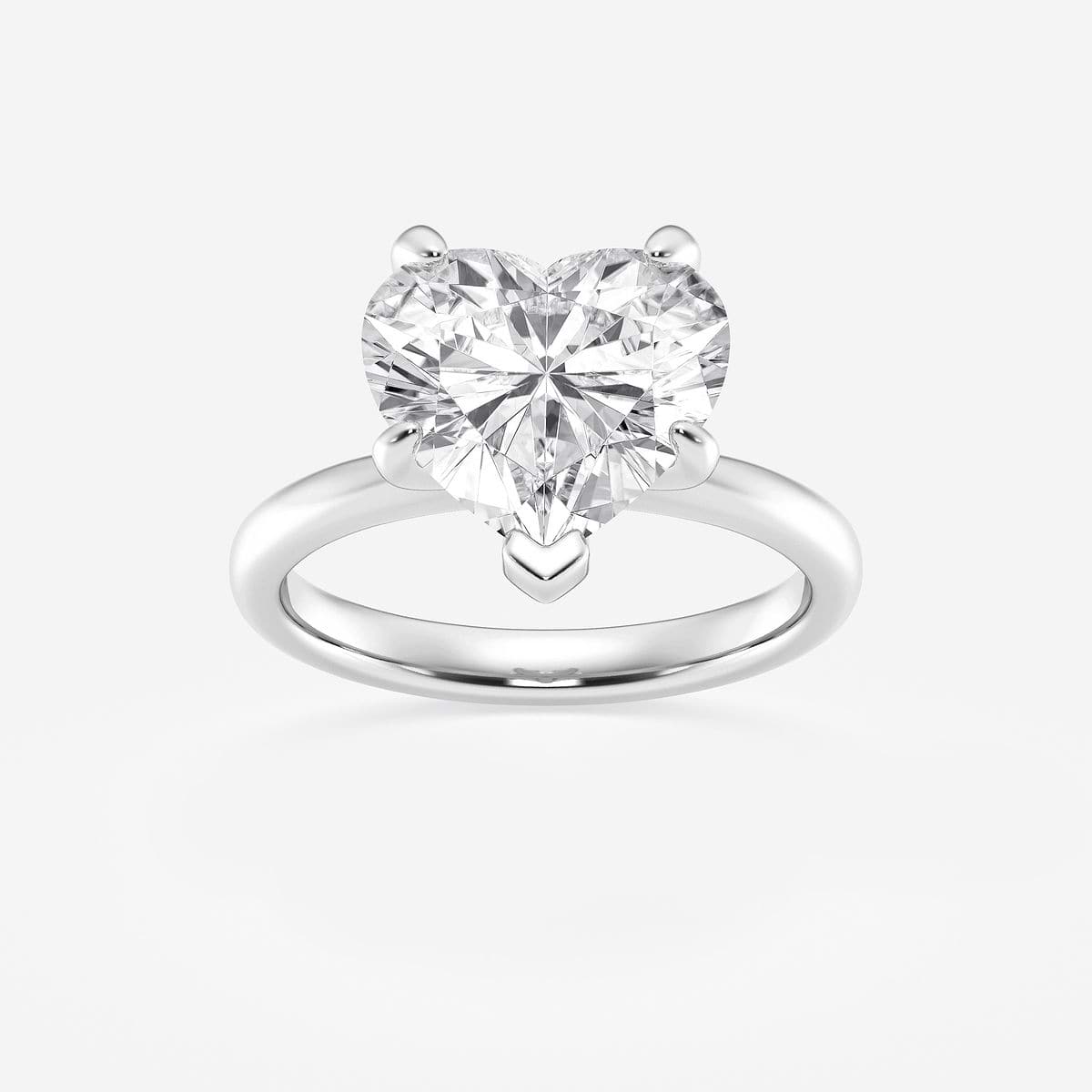 4 ctw Heart Lab Grown Diamond Petite Solitaire Engagement Ring 14K White Gold, F, VS2
