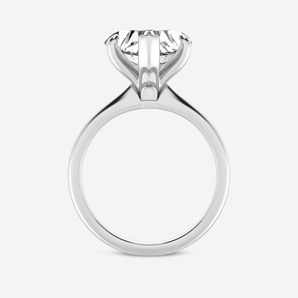 4 ctw Heart Lab Grown Diamond Petite Solitaire Engagement Ring 14K White Gold, F, VS2