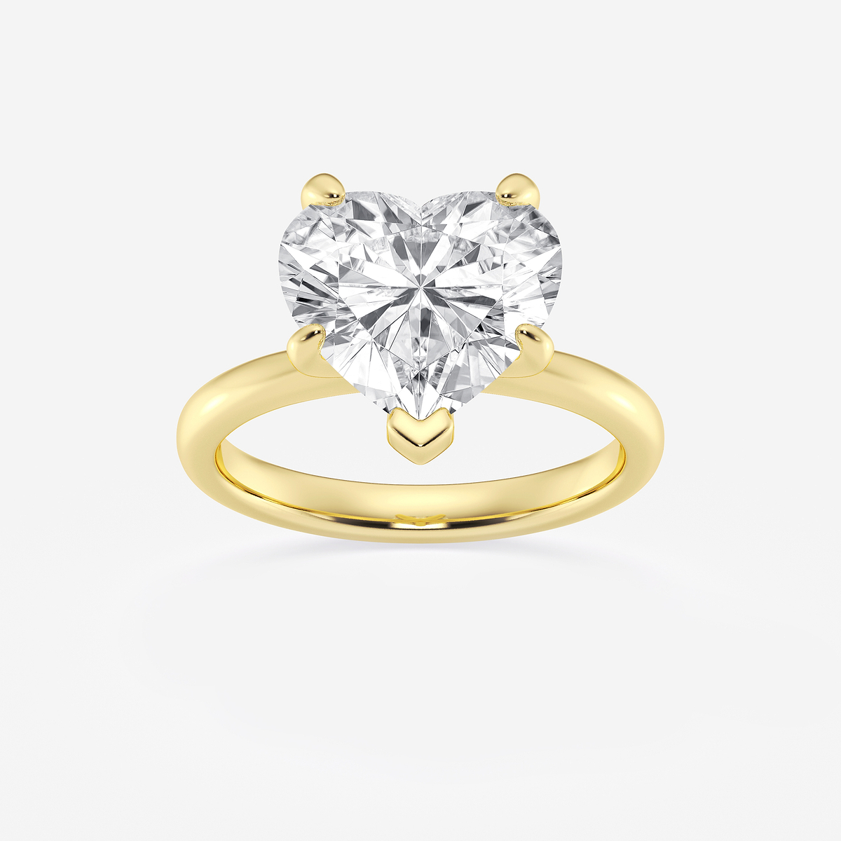 4 ctw Heart Lab Grown Diamond Petite Solitaire Engagement Ring