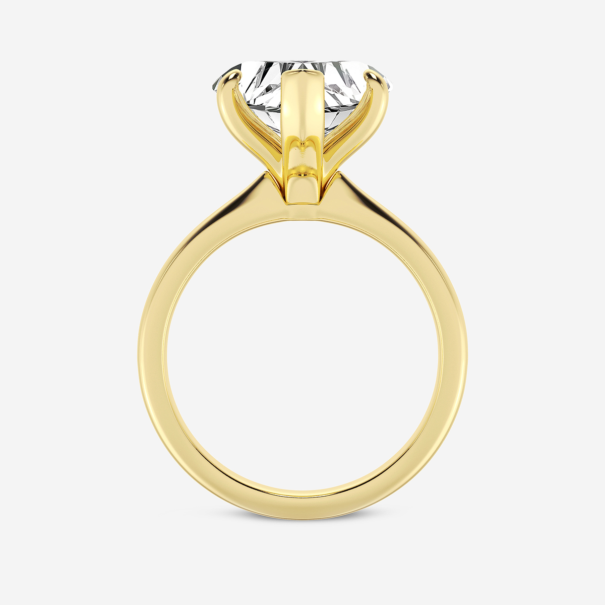 Additional Image 1 for  4 ctw Heart Lab Grown Diamond Petite Solitaire Engagement Ring