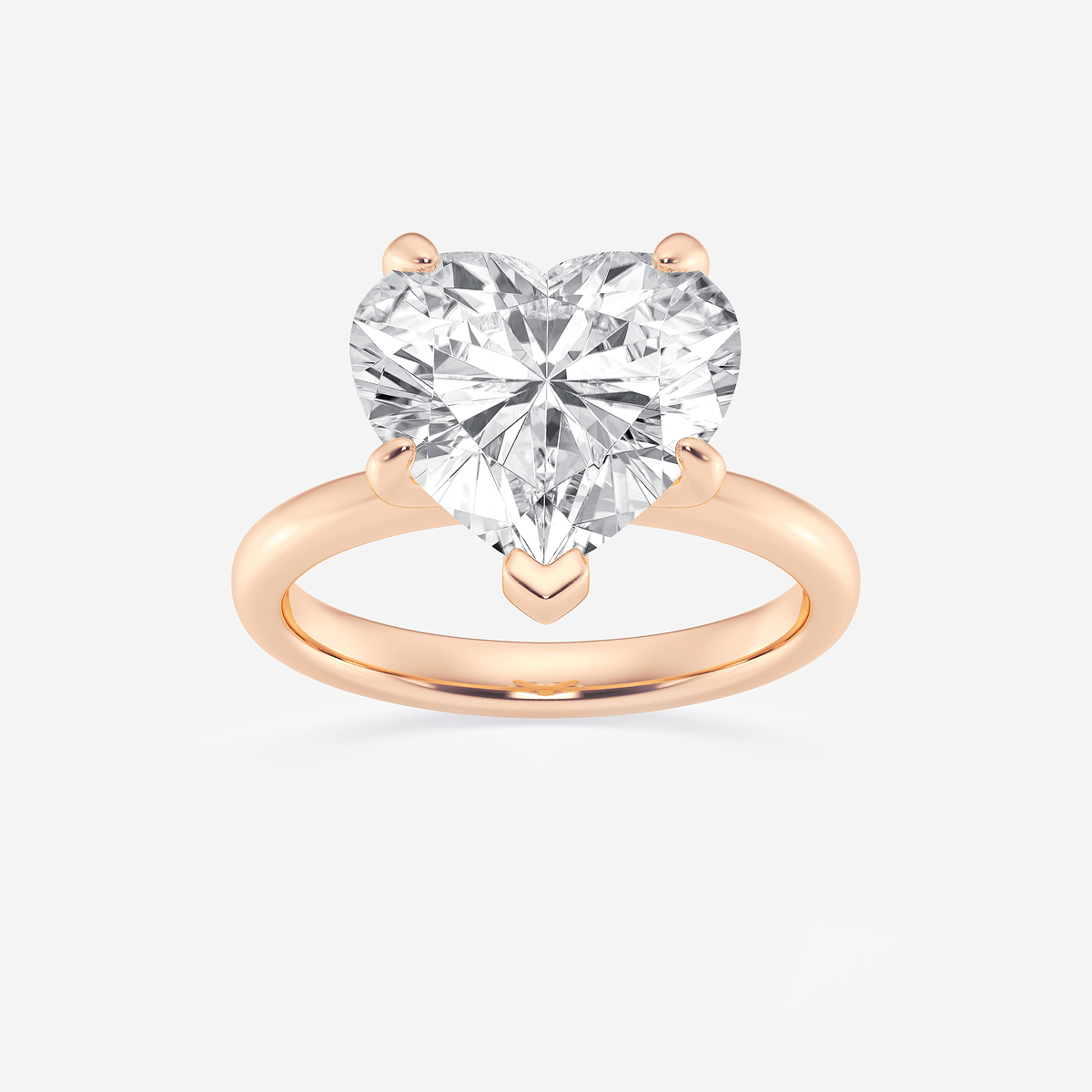 5 ctw Heart Lab Grown Diamond Petite Solitaire Engagement Ring