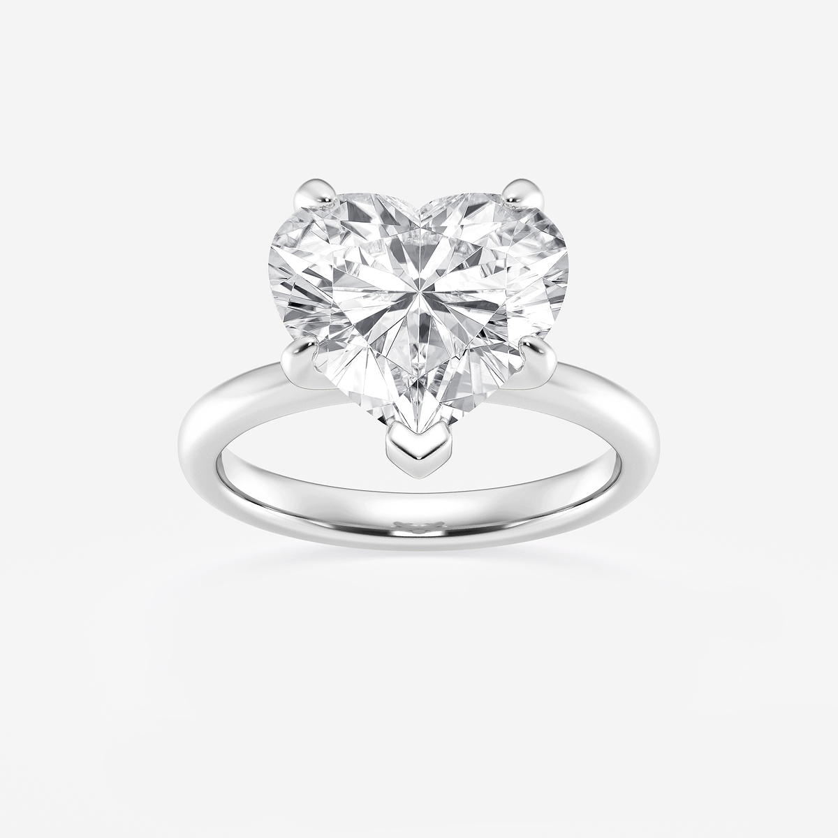 5 ctw Heart Lab Grown Diamond Petite Solitaire Engagement Ring