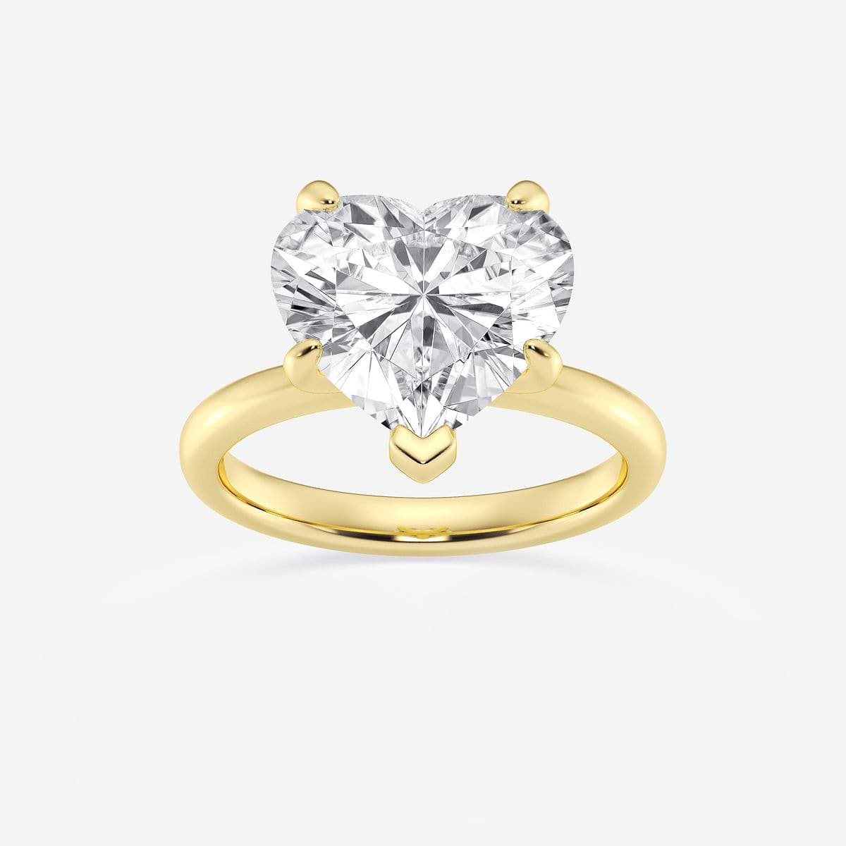 5 ctw Heart Lab Grown Diamond Petite Solitaire Engagement Ring