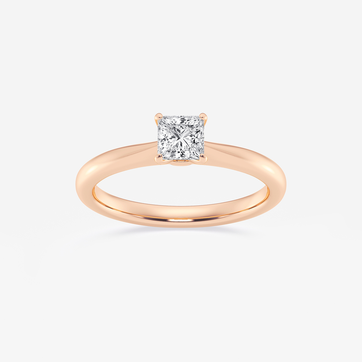 1/2 ctw Princess Lab Grown Diamond Petite Solitaire Engagement Ring