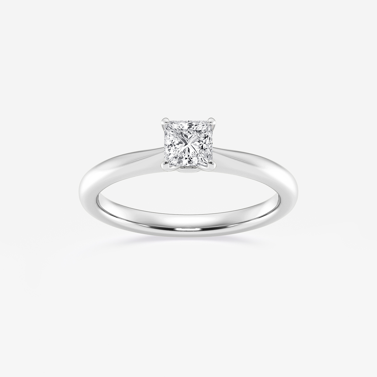 1/2 ctw Princess Lab Grown Diamond Petite Solitaire Engagement Ring