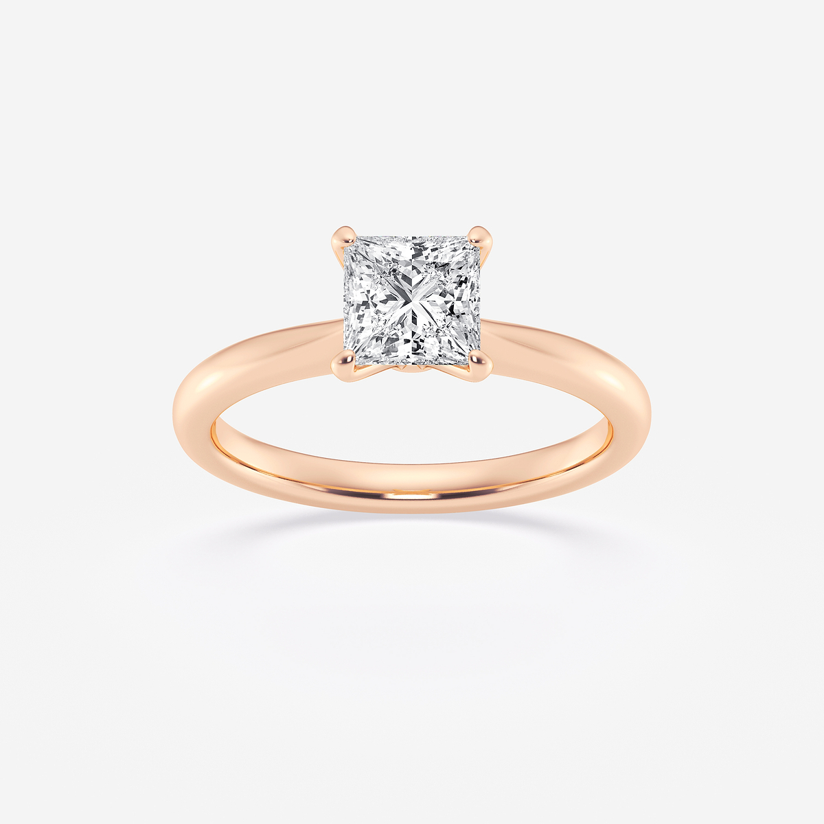 1 ctw Princess Lab Grown Diamond Petite Solitaire Engagement Ring
