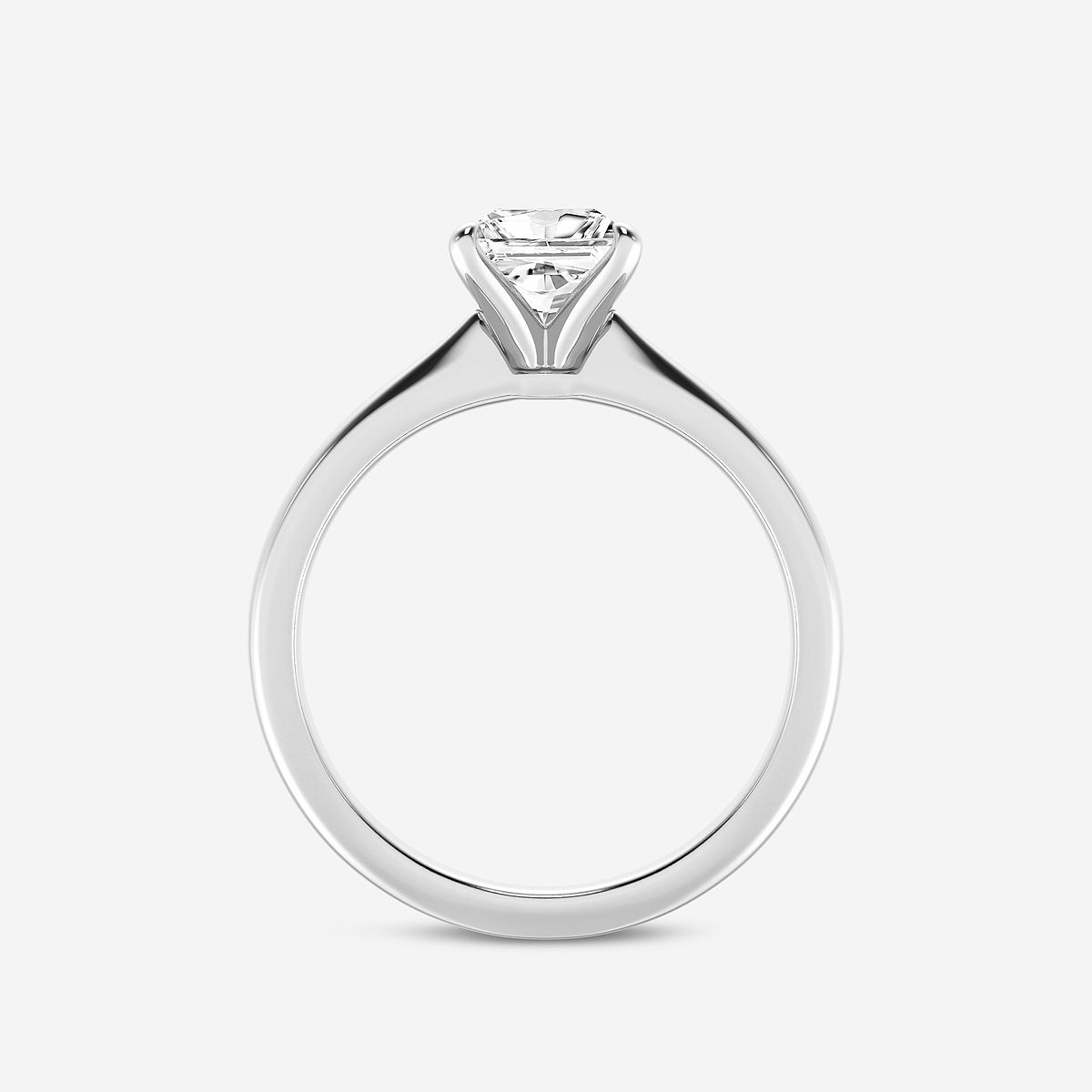 1 ctw Princess Lab Grown Diamond Petite Solitaire Engagement Ring 14K White Gold, FG, VS2+