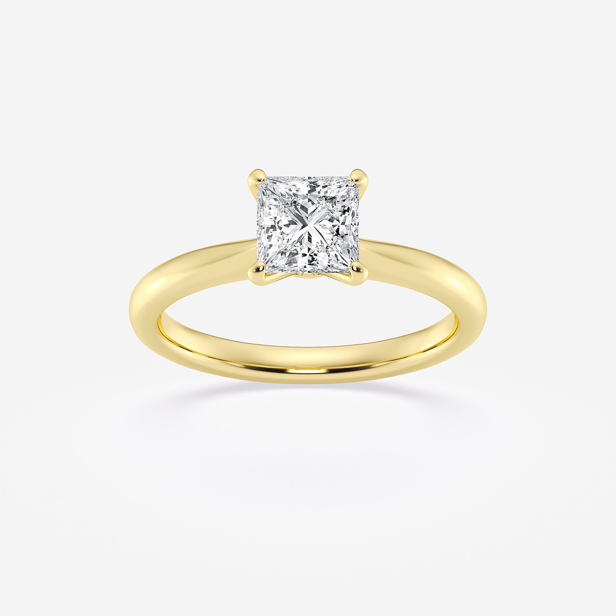 1 ctw Princess Lab Grown Diamond Petite Solitaire Engagement Ring