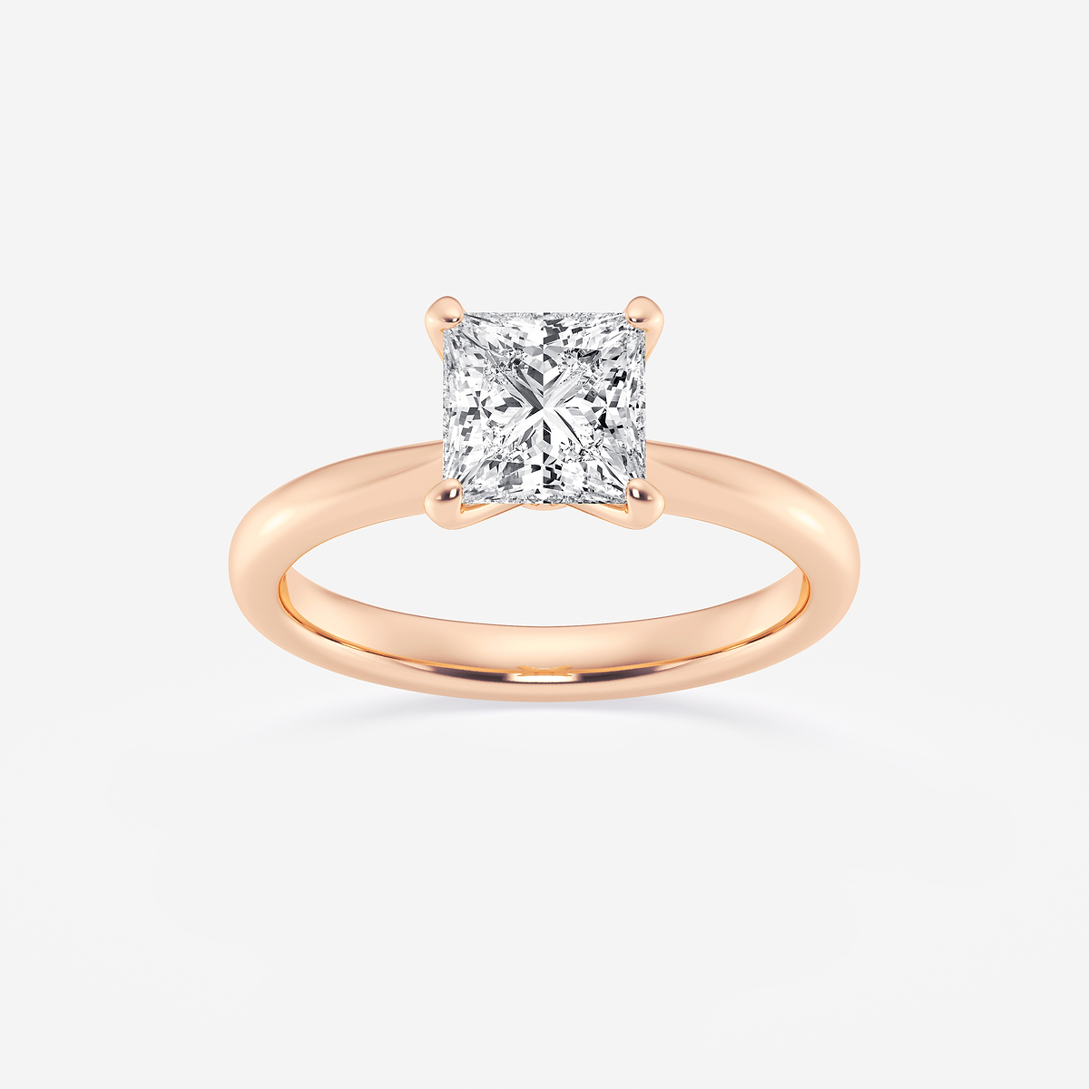 1 1/2 ctw Princess Lab Grown Diamond Petite Solitaire Engagement Ring
