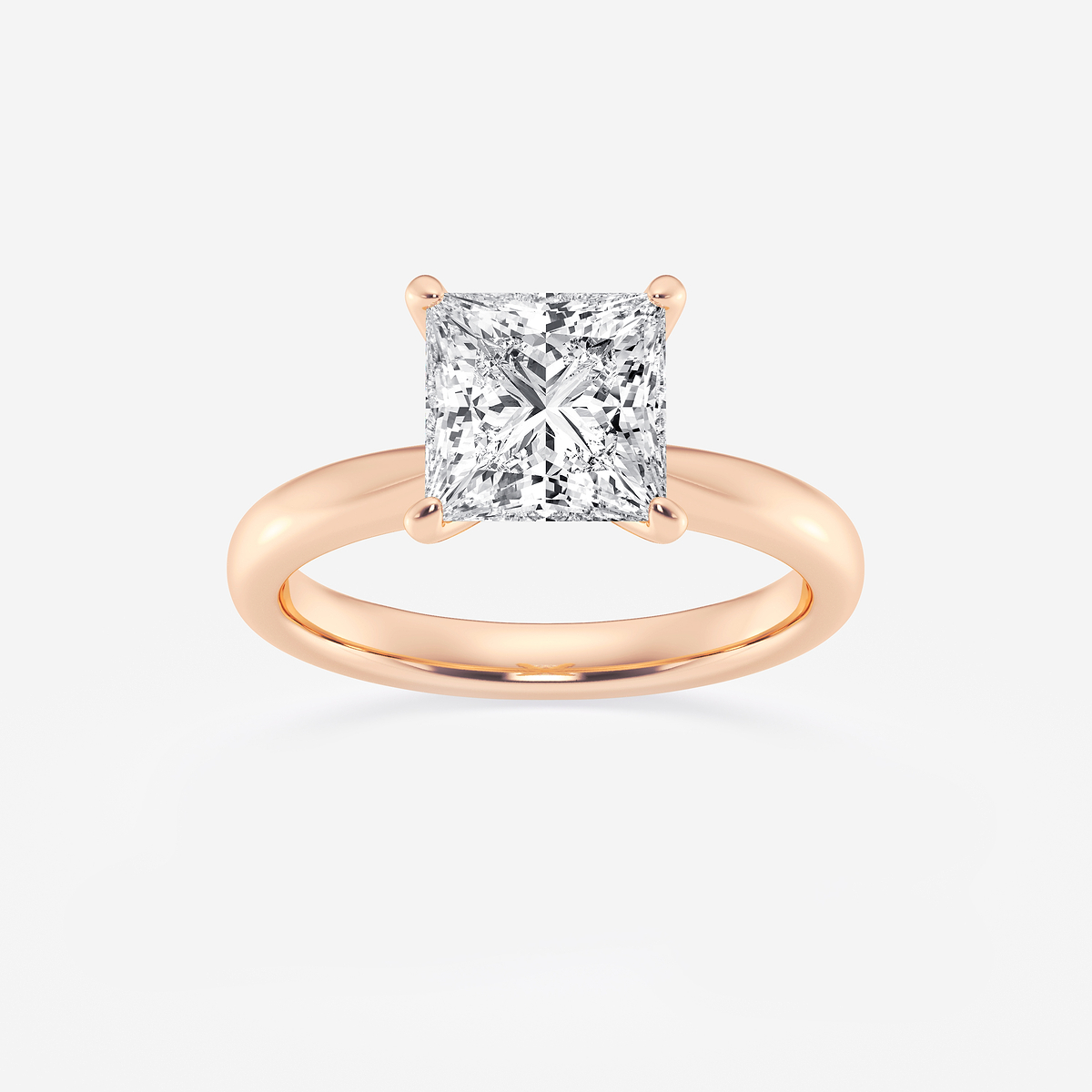 2 1/2 ctw Princess Lab Grown Diamond Petite Solitaire Engagement Ring