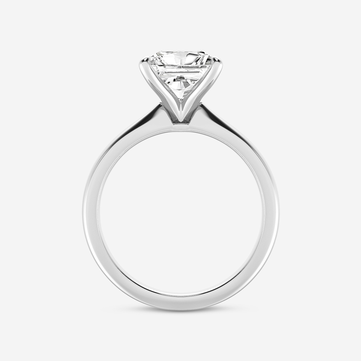 2 1/2 ctw Princess Lab Grown Diamond Petite Solitaire Engagement Ring Platinum, E, VS1