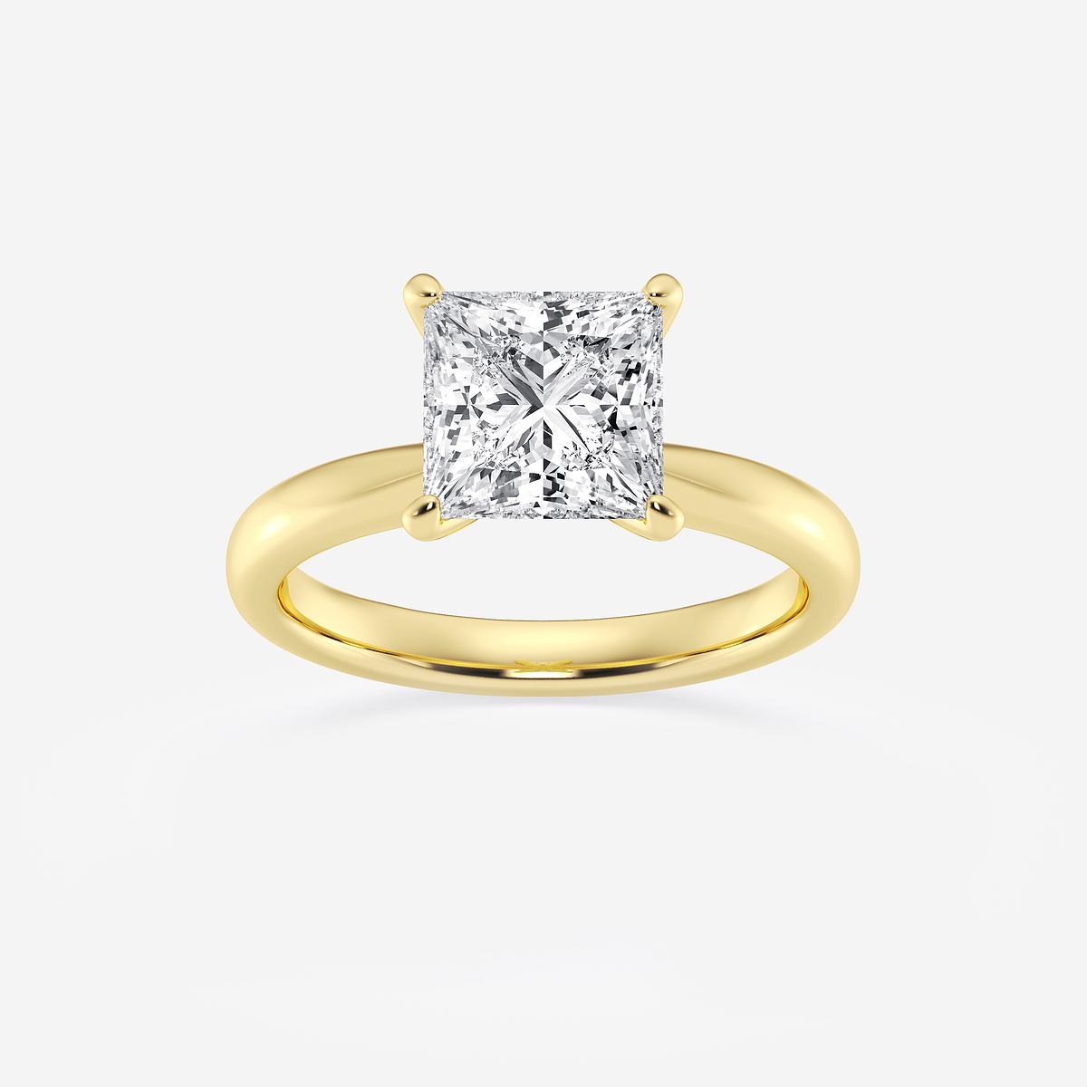 2 1/2 ctw Princess Lab Grown Diamond Petite Solitaire Engagement Ring