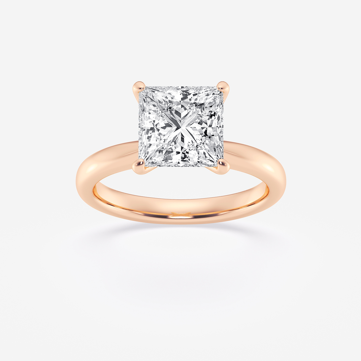 3 ctw Princess Lab Grown Diamond Petite Solitaire Engagement Ring