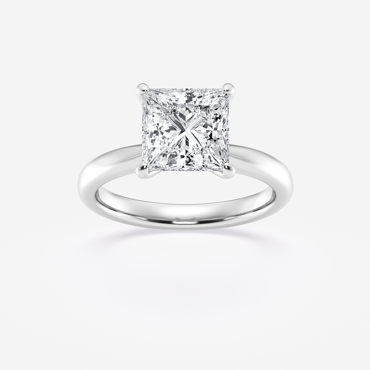 3 ctw Princess Lab Grown Diamond Petite Solitaire Engagement Ring Platinum, E, VS1