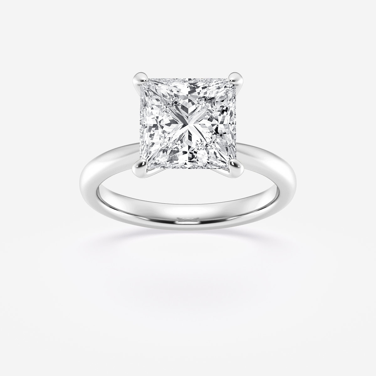 4 ctw Princess Lab Grown Diamond Petite Solitaire Engagement Ring