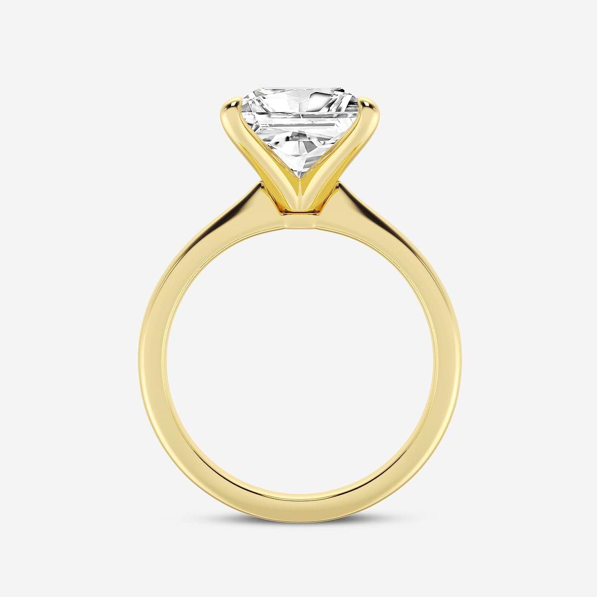 4 ctw Princess Lab Grown Diamond Petite Solitaire Engagement Ring 14K Yellow Gold, F, VS2