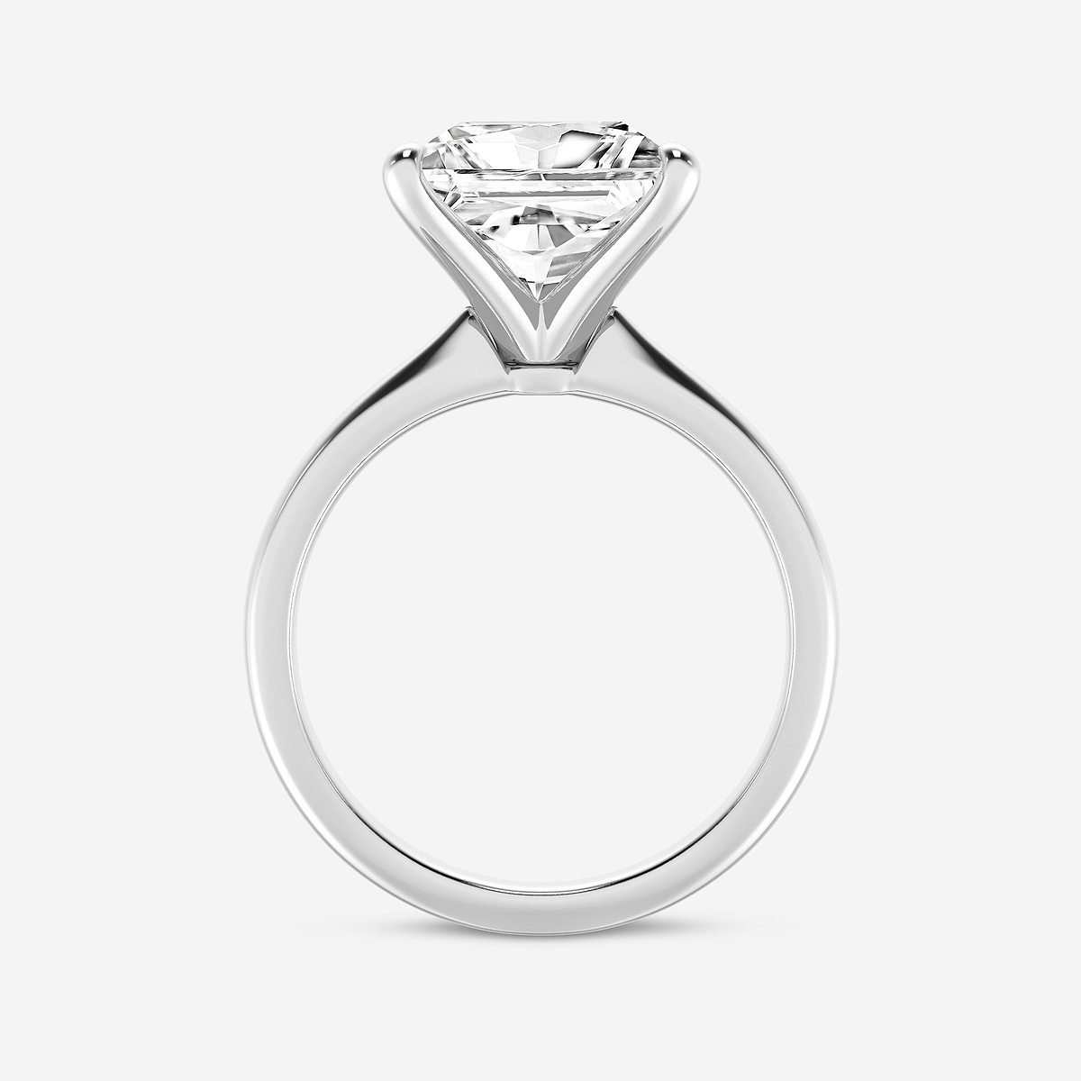 5 ctw Princess Lab Grown Diamond Petite Solitaire Engagement Ring Platinum, E, VS1