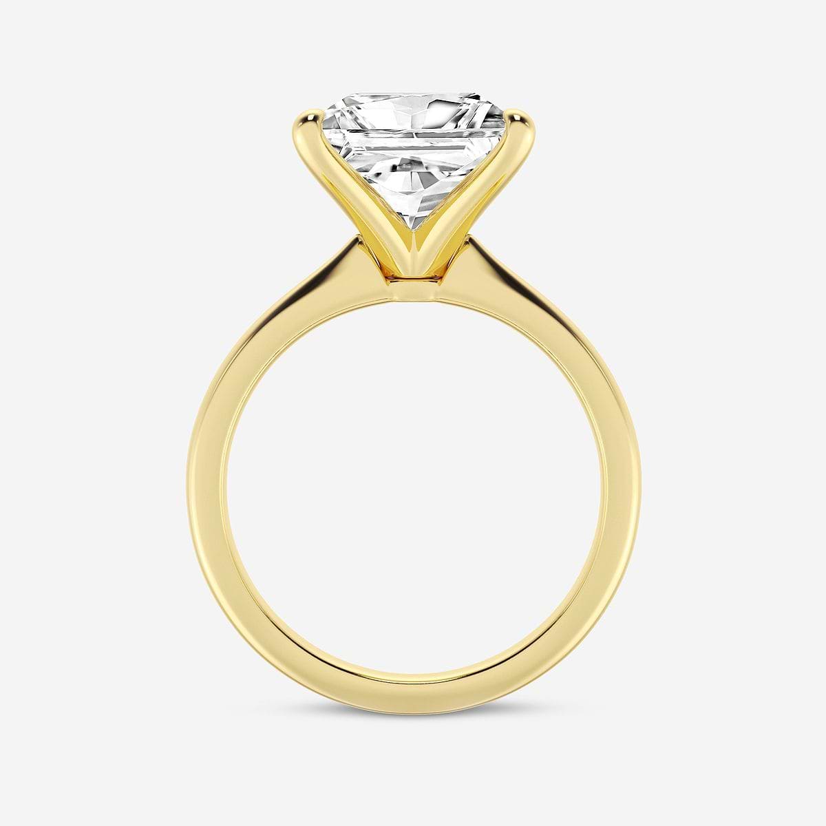 5 ctw Princess Lab Grown Diamond Petite Solitaire Engagement Ring 14K Yellow Gold, D, VVS